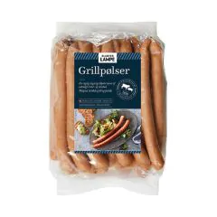 Grillpølser 90 g, glutenfri Slagter Lampe ca 2 kg