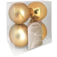 Julekugle Guld Mat/Blank Ø10 cm 4 stk