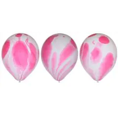 Latexballon Lyserød/Hvid 12" 6 stk