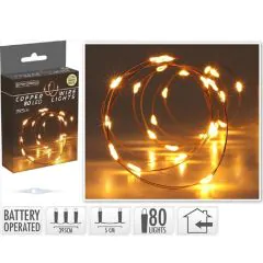 LED lyskæde Kobberwire 80