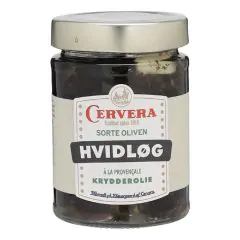 Oliven Sort med Hvidløg u/s 250 g Cevera