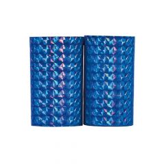 Serpentiner blå Hologra 6,3 cm 2 rl