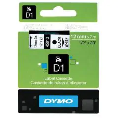 Tape Dymo Sort/Hvid 12 mm