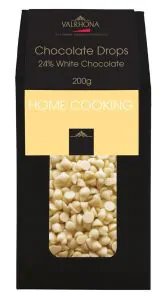 Valrhona Drops hvid Bagefast 24% 200 g