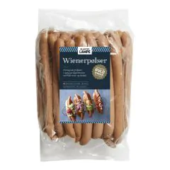 Wienerpølse uden farve 63 g, glutenfri Slagter lampe ca. 2 kg